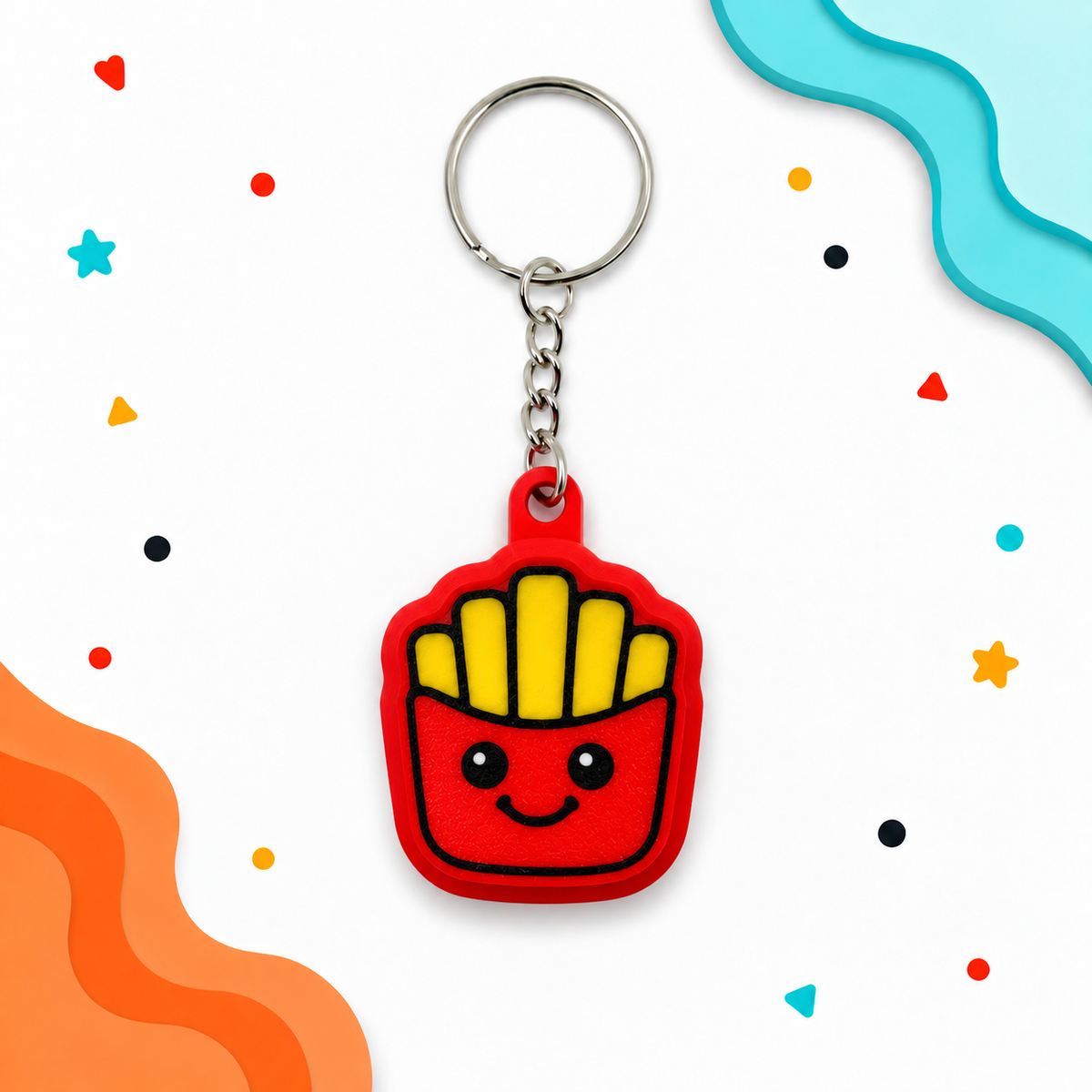 Fry the French Fries Clicker Keychain | 3D Printed Fidget Toy